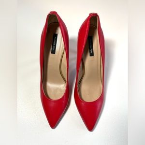 PATRIZIA PEPE leather red stiletto heels